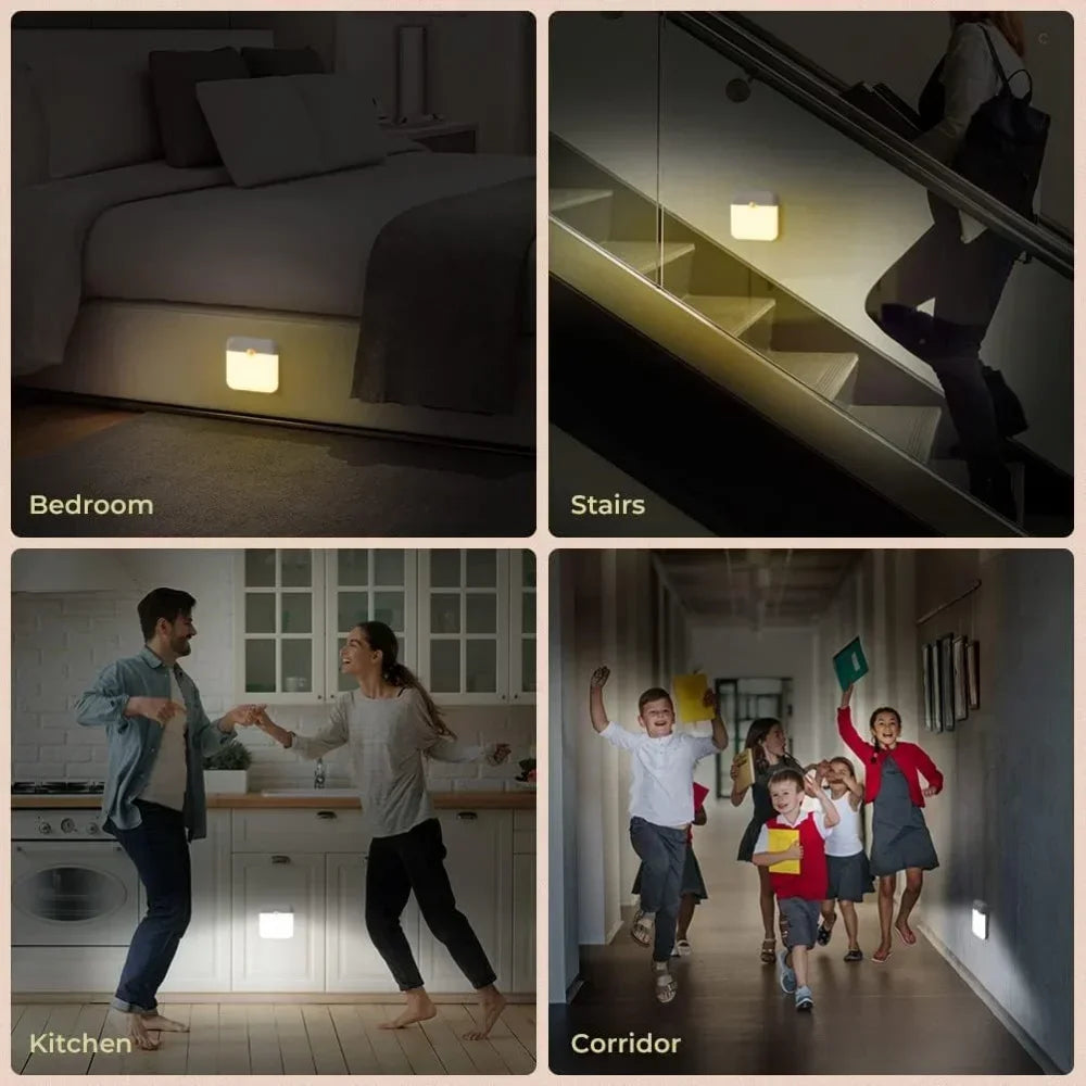 LED Smart Human Body Sensor Night Lights Emergency Automatic Lighting USB Charging Wireless Magentic Suction LED Cabinet Lights