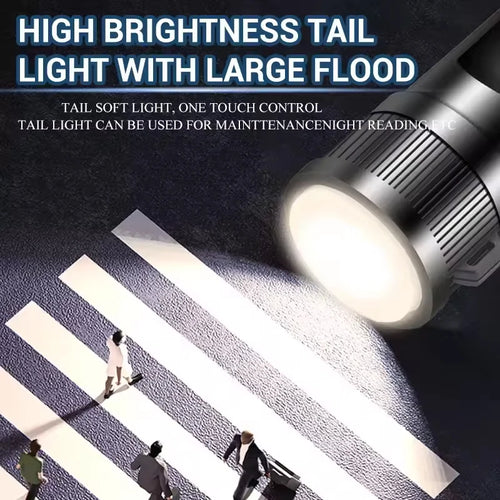 5000LM Powerful P70 Led Flashlights Ultra Bright Tactical Light Emergency Spotlights Telescopic Zoom Light Built-in Battery