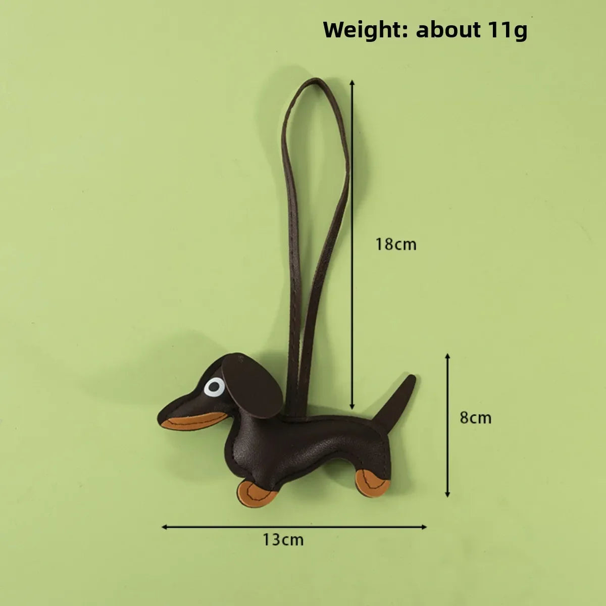 Cute Dachshund Keychain Leather Design Dog Charm for Bag Car Ornament Perfect Gift for Women Couples Friends Lucy Inspired